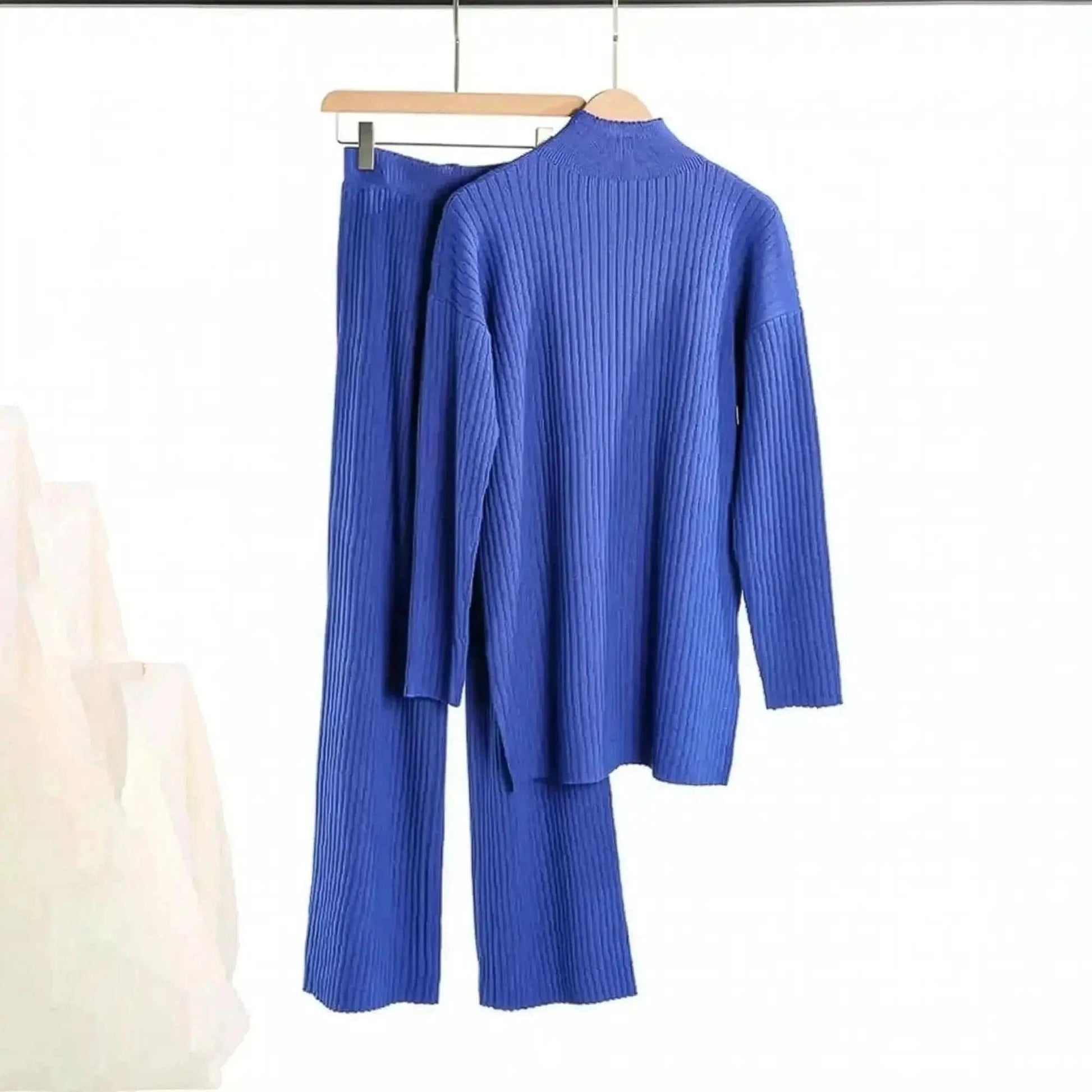 Ensemble Tricoté Femme : Col Roulé + Pantalon Droit - Saylana