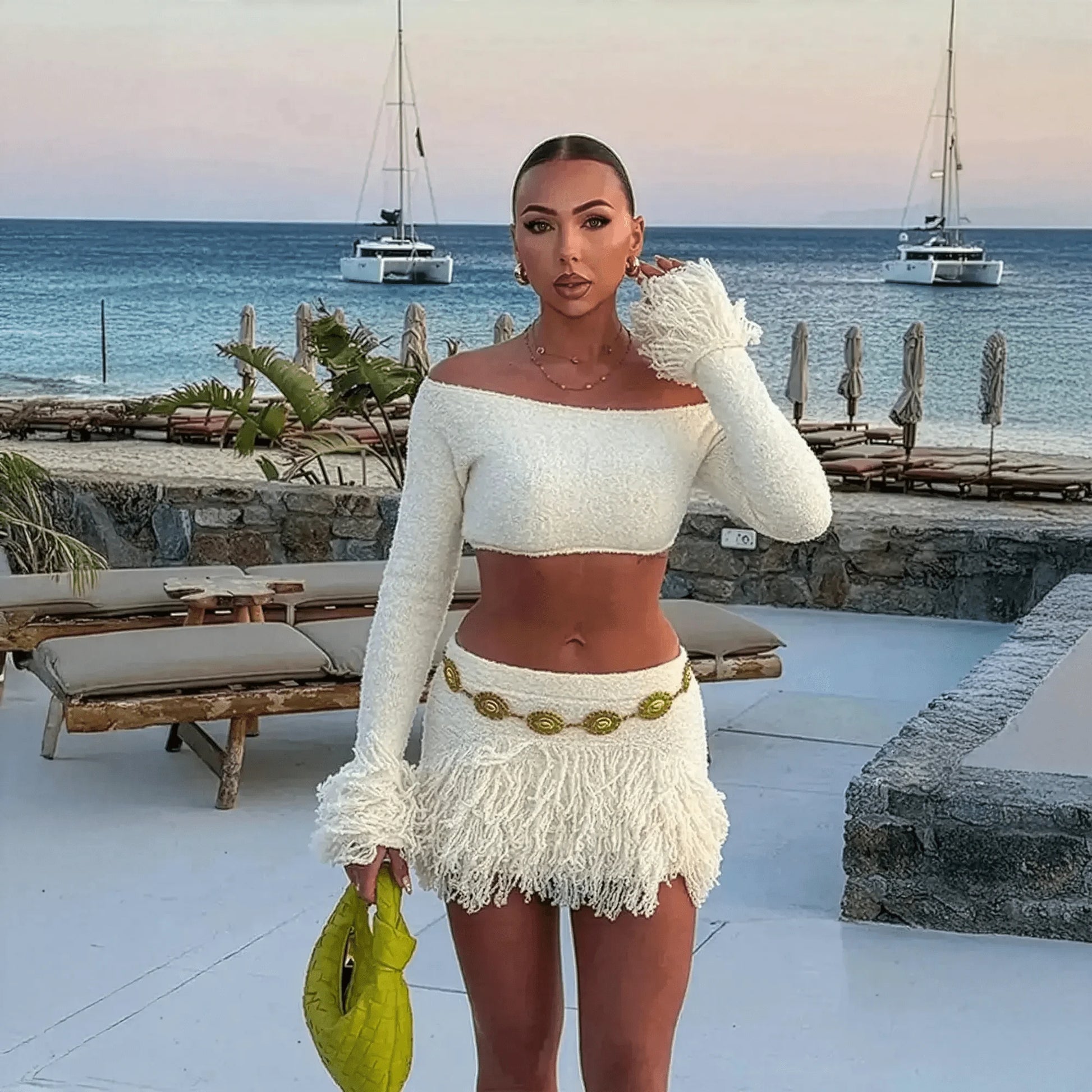 Ensemble Tricoté à Franges Femme Été - Saylana