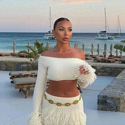 Ensemble Tricoté à Franges Femme Été - Saylana