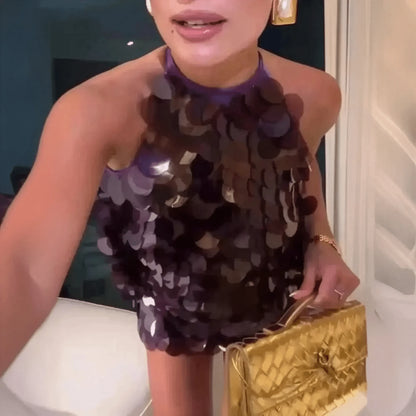 Mini Robe Pailletée Sexy - Saylana