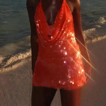 Mini Robe Pailletée Sexy - Saylana