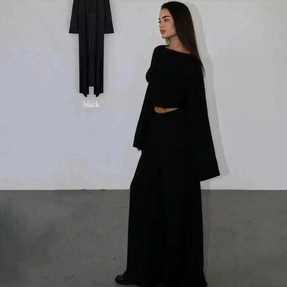 Ensemble 3 Pièces Élégant : Long Cardigan + Top + Pantalon Taille Haute - Saylana