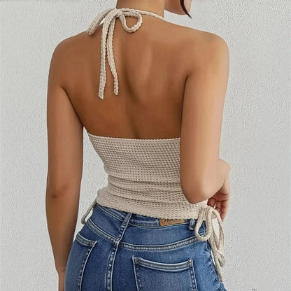 Crop Top Dos Nu Sans Manches - Saylana