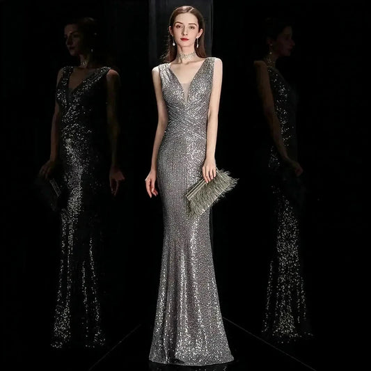 Robe Mermaid Sequins Soirée - Saylana