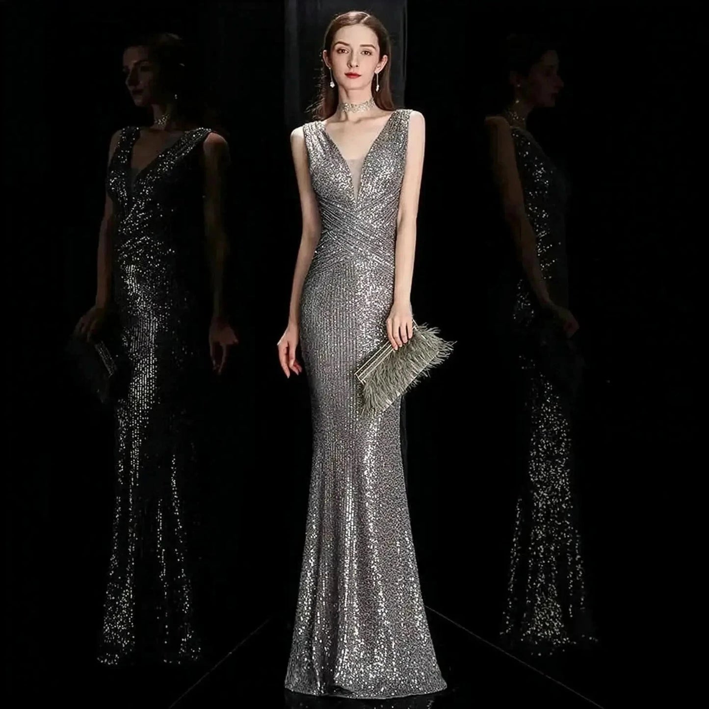 Robe Mermaid Sequins Soirée - Saylana