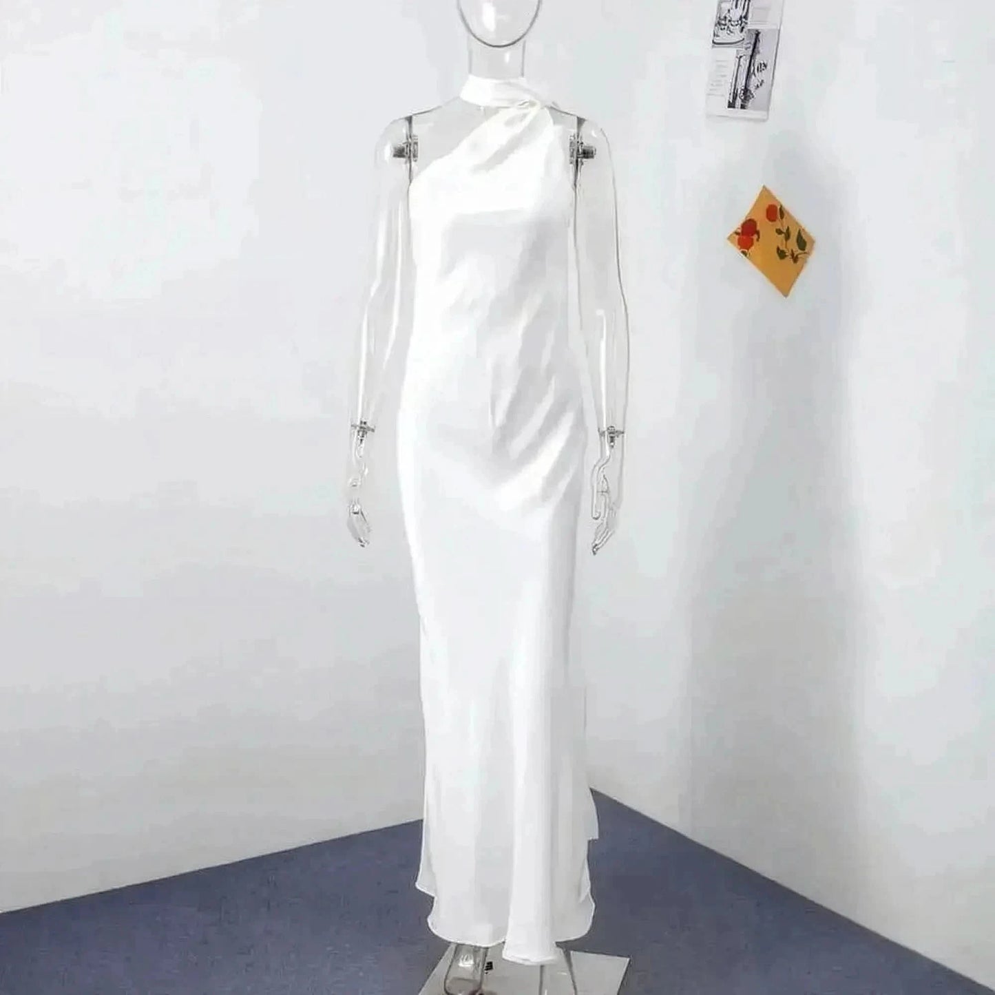 Robe Satinée Dos Nu - Saylana