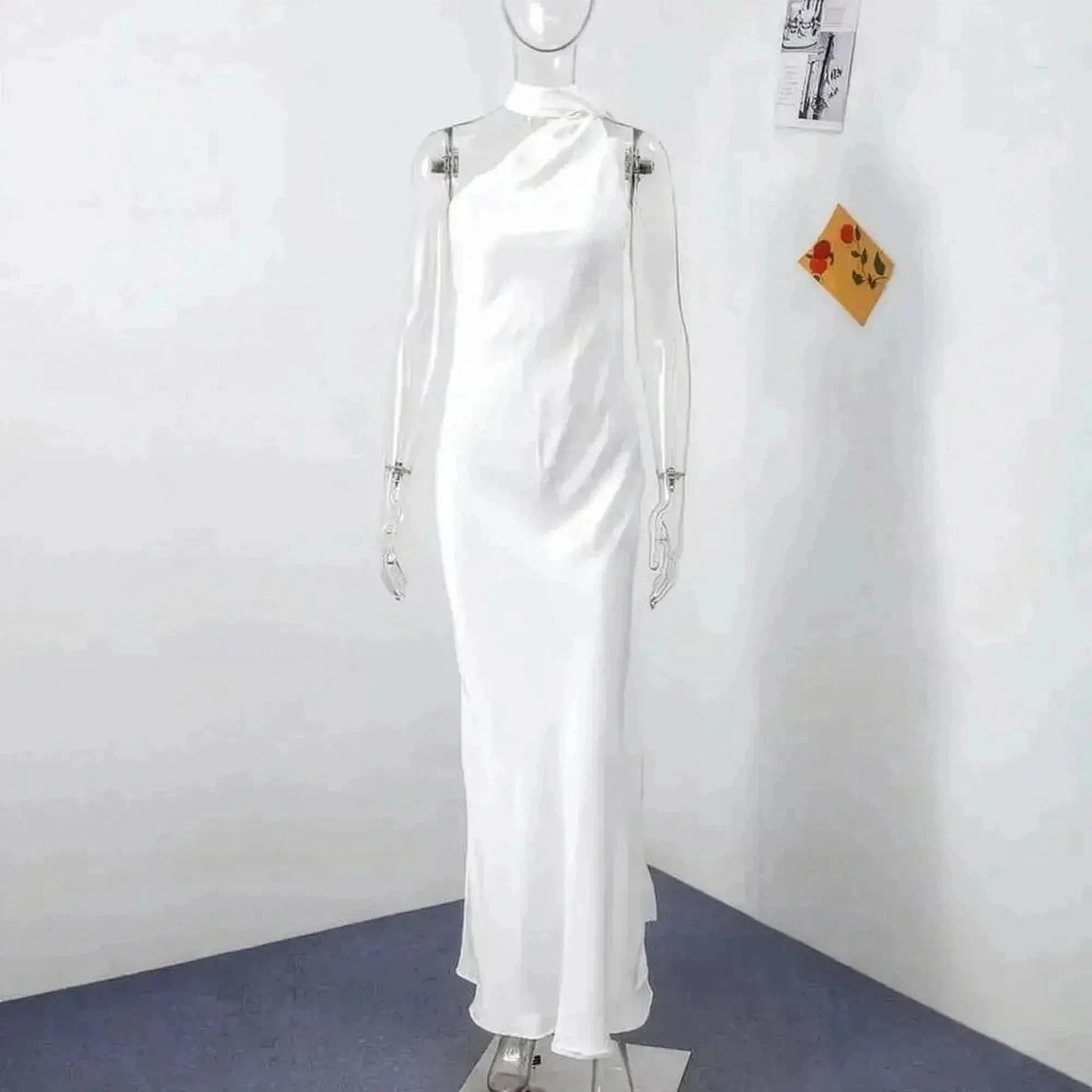 Robe Satinée Dos Nu - Saylana