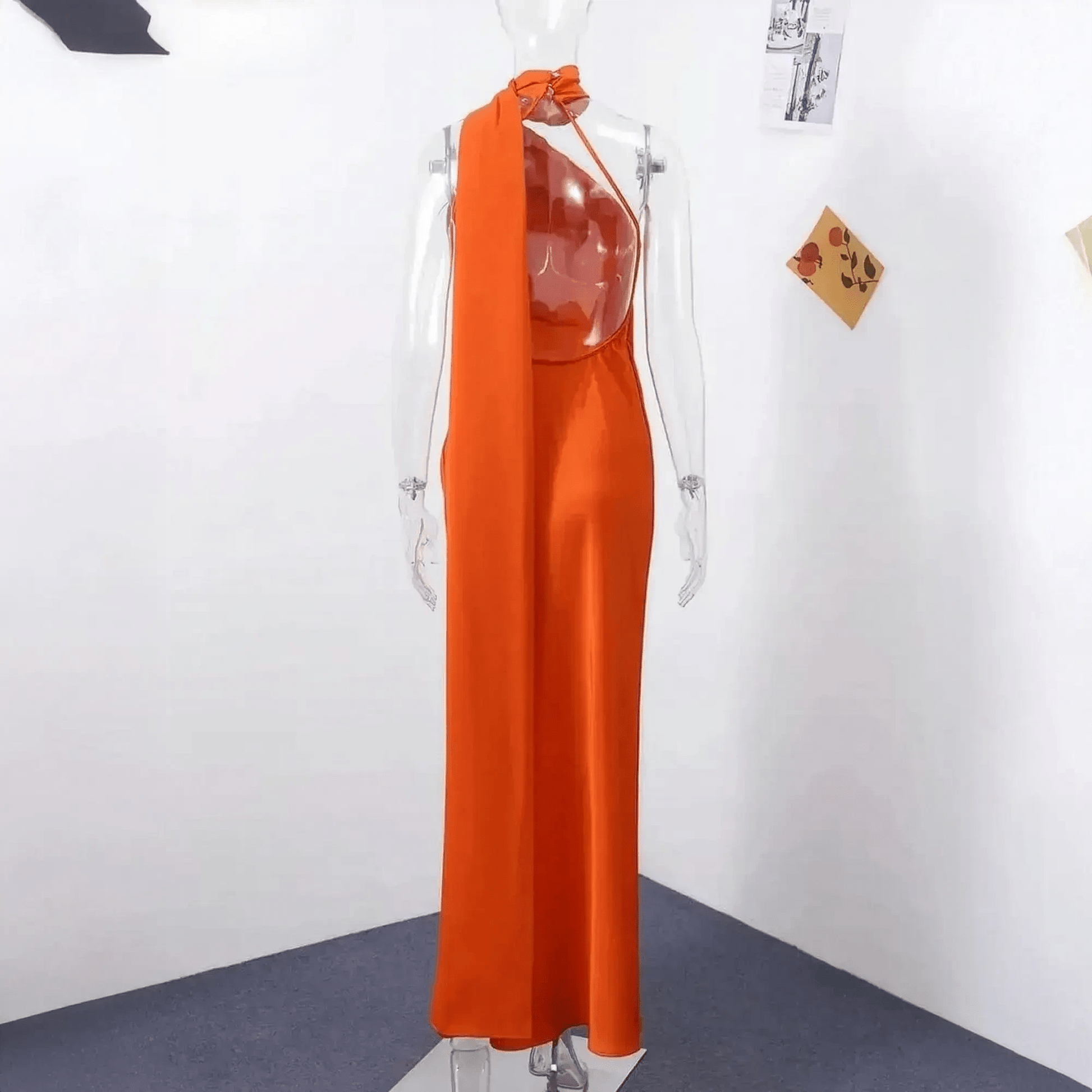 Robe Satinée Dos Nu - Saylana