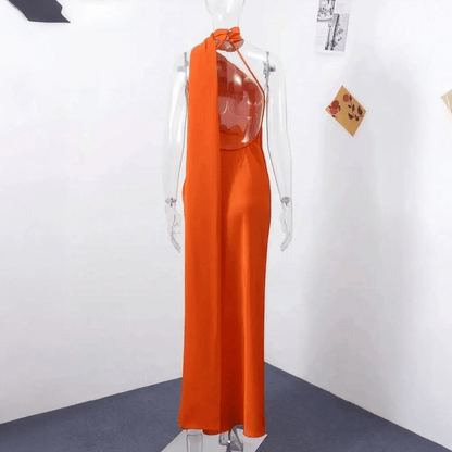 Robe Satinée Dos Nu - Saylana