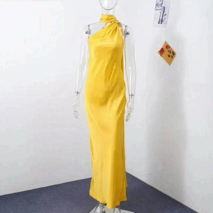 Robe Satinée Dos Nu - Saylana