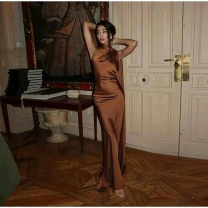 Robe Satinée Dos Nu - Saylana