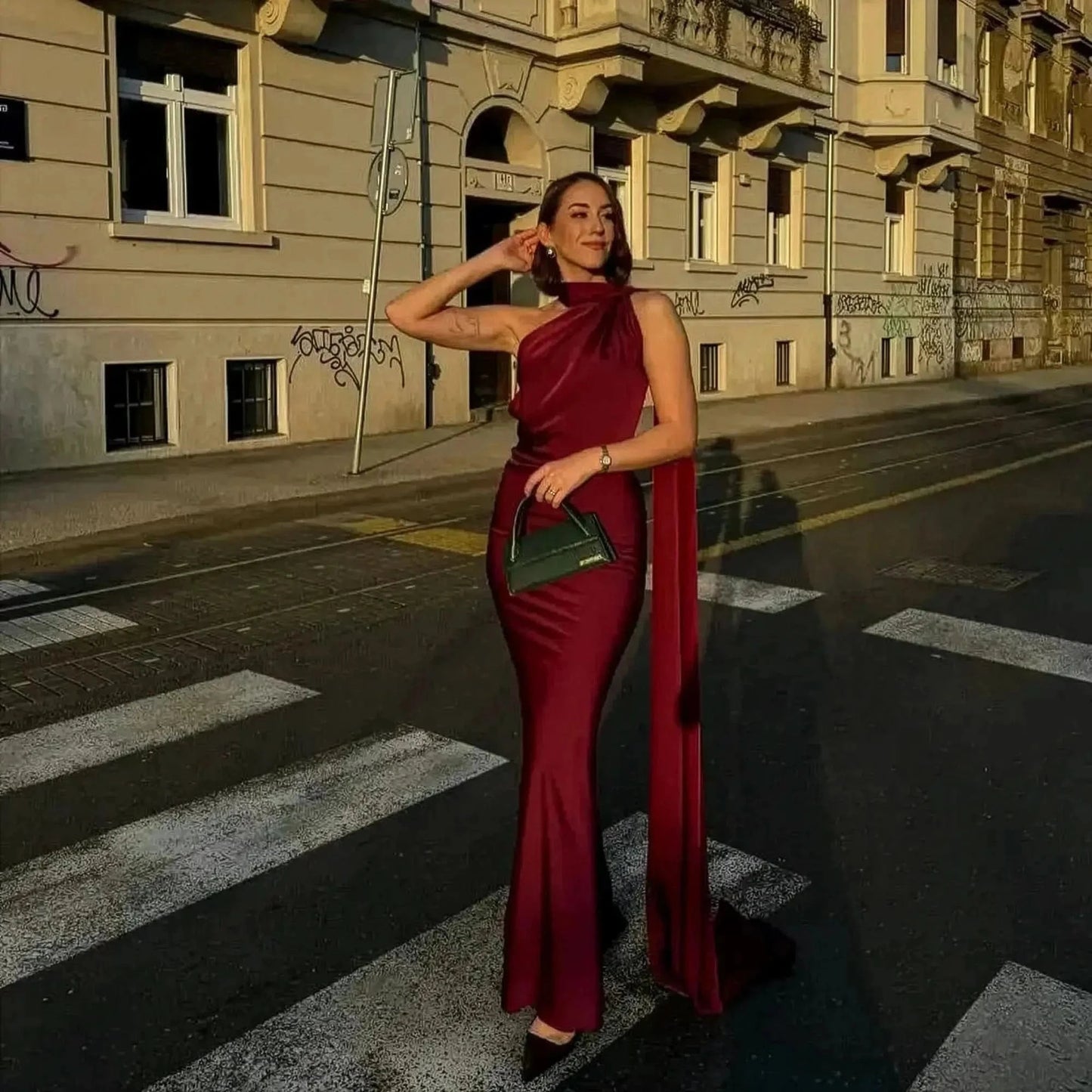 Robe Satinée Dos Nu - Saylana