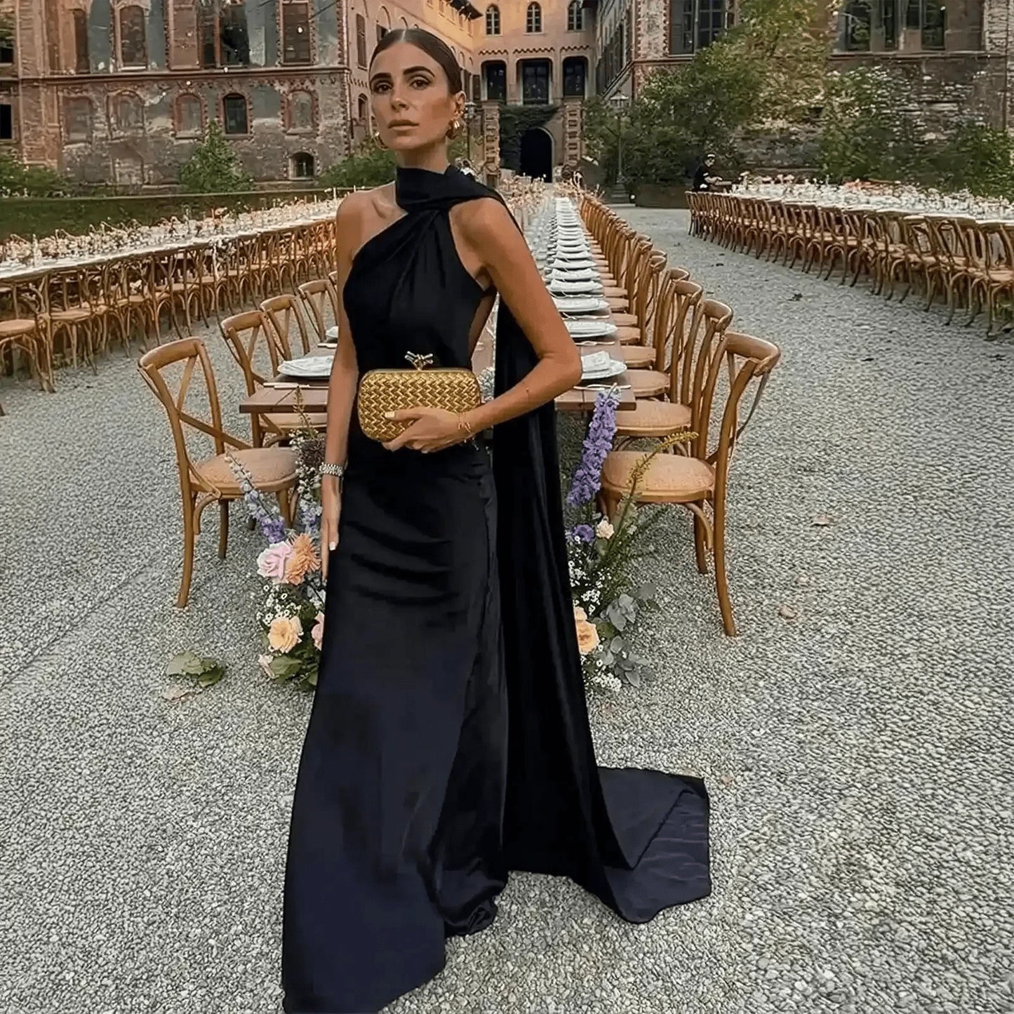 Robe Satinée Dos Nu - Saylana