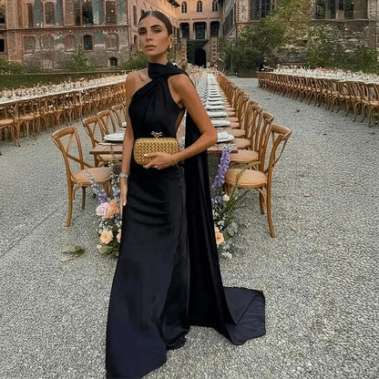 Robe Satinée Dos Nu - Saylana