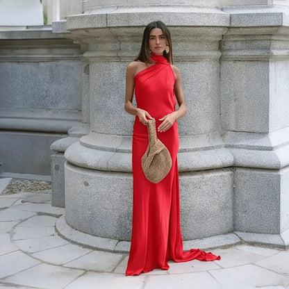 Robe Satinée Dos Nu - Saylana