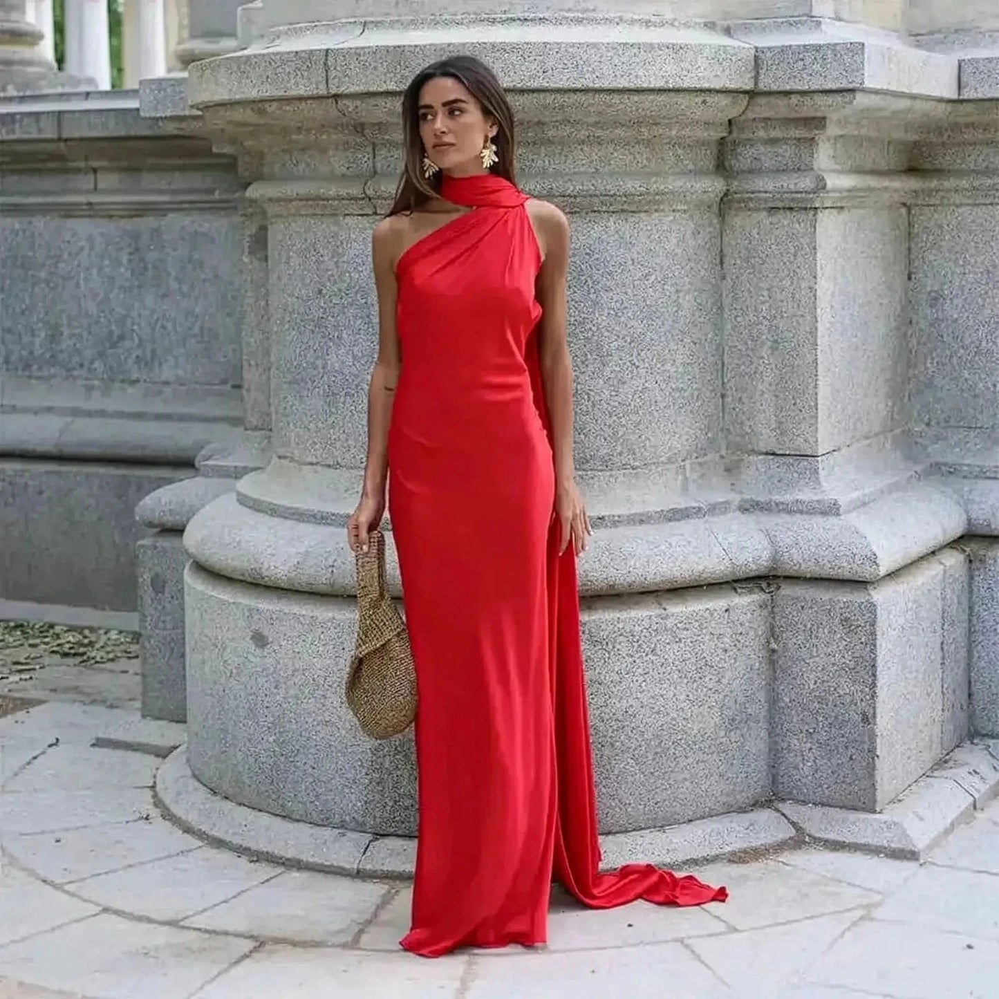 Robe Satinée Dos Nu - Saylana