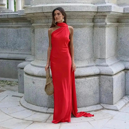 Robe Satinée Dos Nu - Saylana