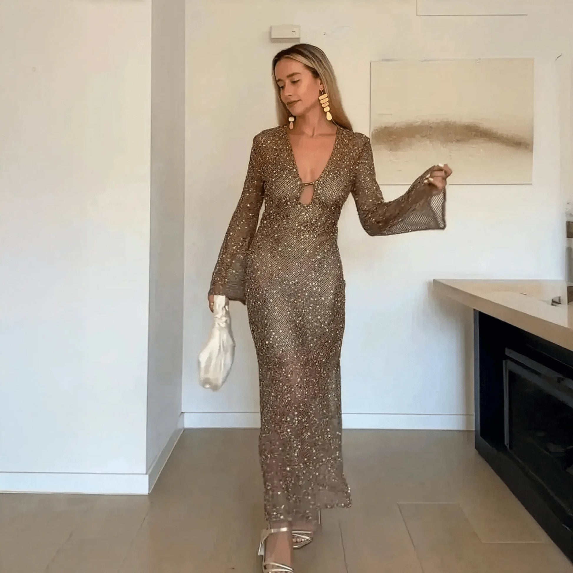 Robe Été Femme Élégante à Paillettes - Saylana