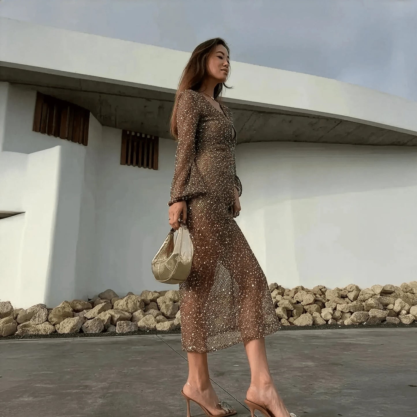 Robe Été Femme Élégante à Paillettes - Saylana