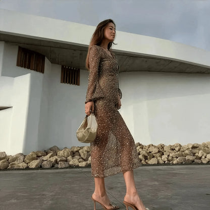 Robe Été Femme Élégante à Paillettes - Saylana