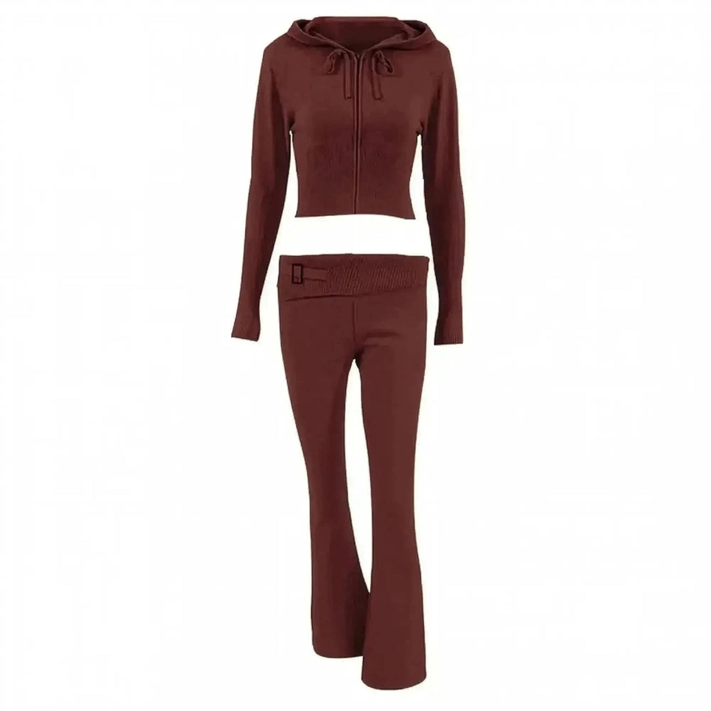 Ensemble Tricoté Femme : Crop Top + Pantalon - Saylana