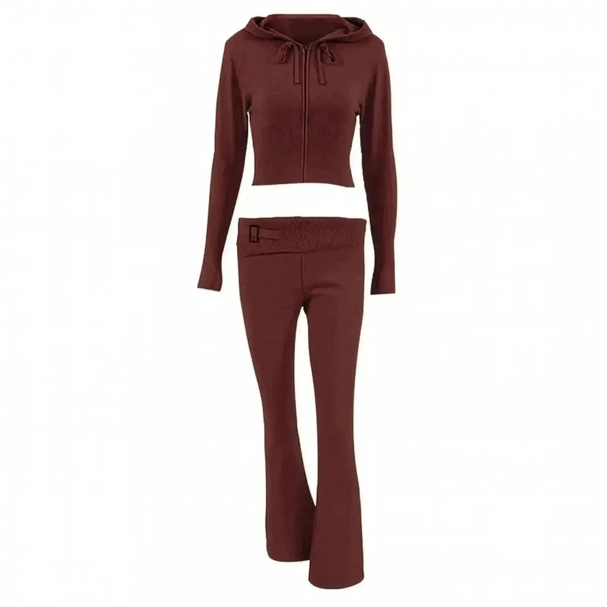 Ensemble Tricoté Femme : Crop Top + Pantalon - Saylana