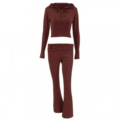 Ensemble Tricoté Femme : Crop Top + Pantalon - Saylana