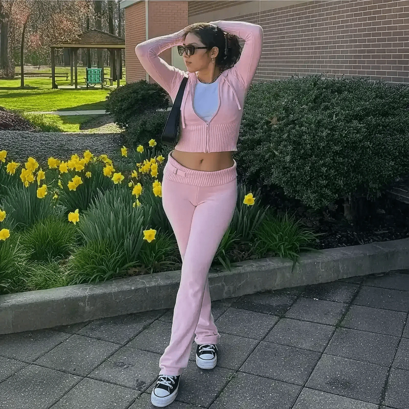 Ensemble Tricoté Femme : Crop Top + Pantalon - Saylana