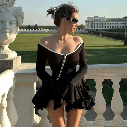 Mini Robe Volants Dos Nu - Saylana