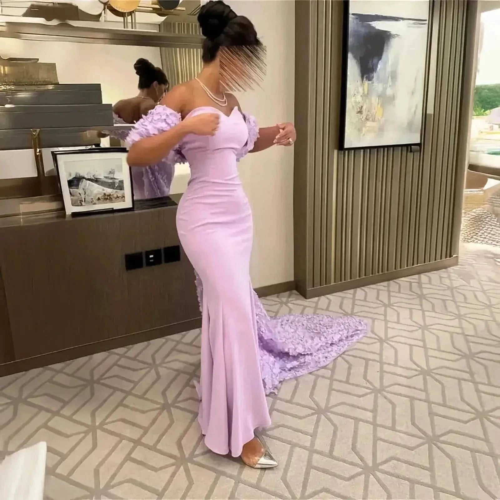 Robe Sirène Élégante avec Châle - Saylana