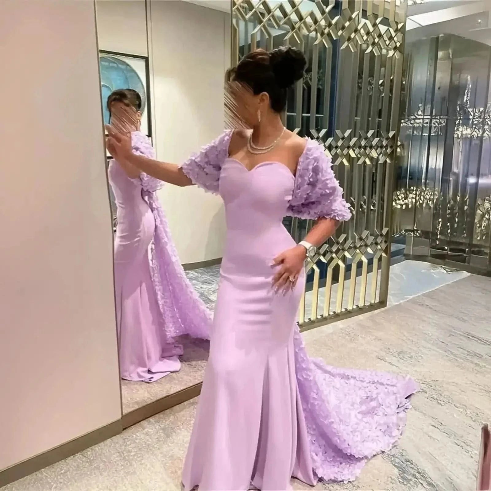 Robe Sirène Élégante avec Châle - Saylana