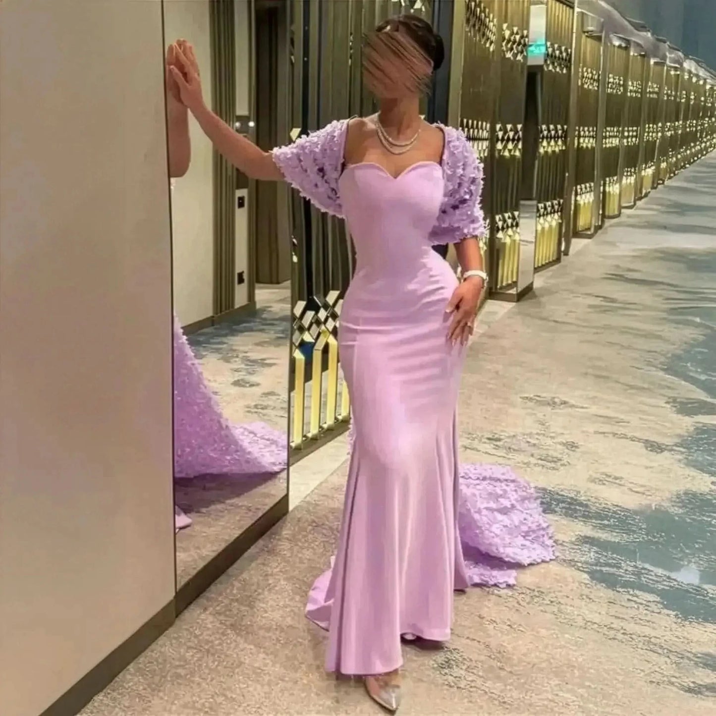 Robe Sirène Élégante avec Châle - Saylana