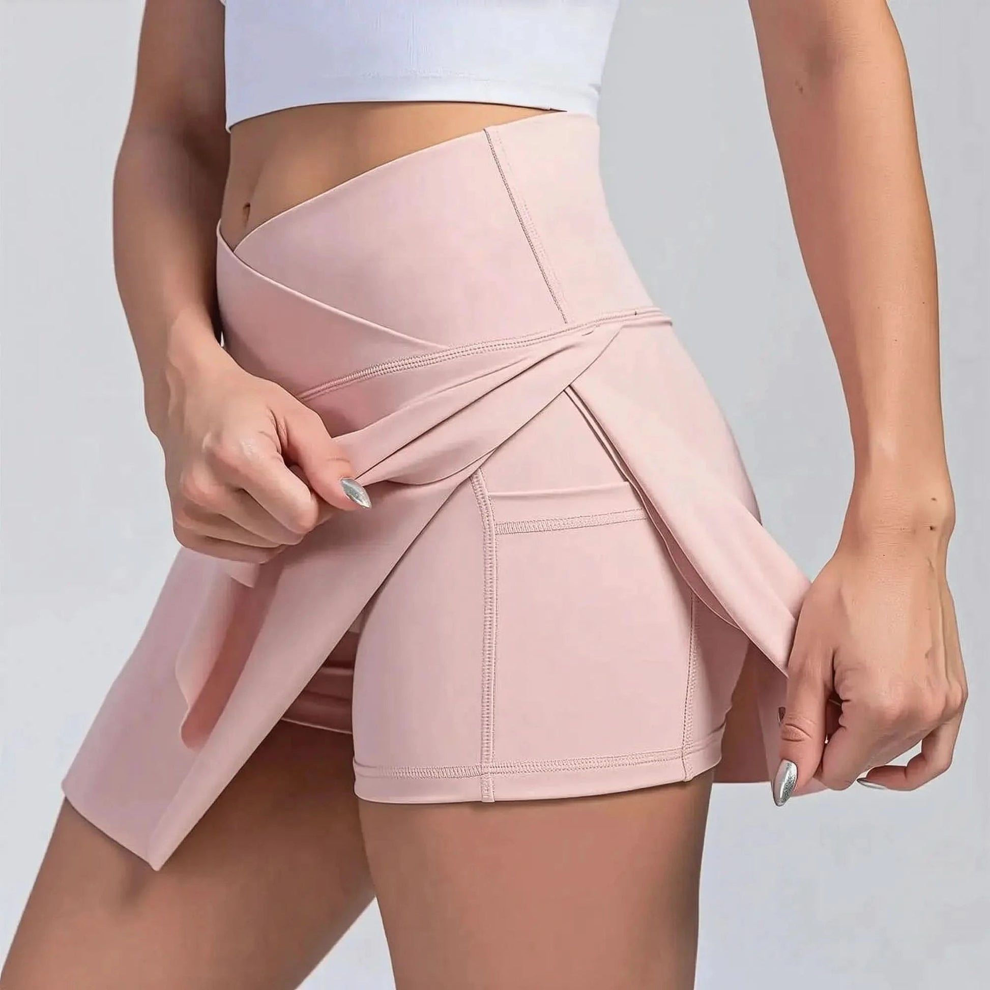 Jupe Plissée Taille Haute avec Poches - Saylana