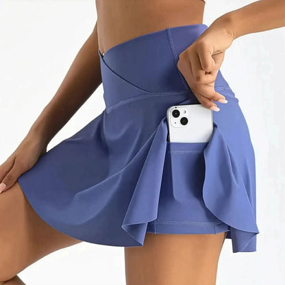 Jupe Plissée Taille Haute avec Poches - Saylana