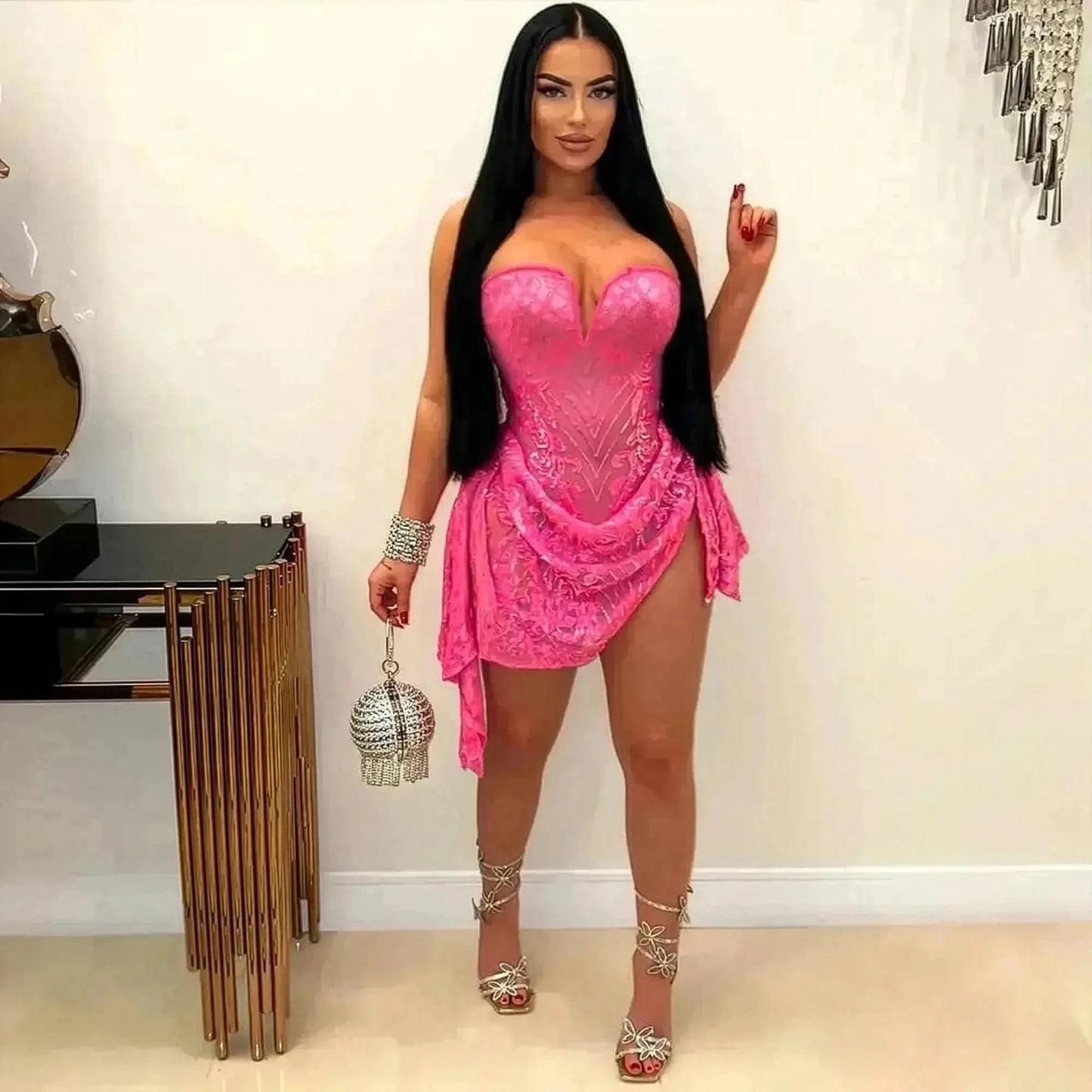 Mini Robe à Sequins Sexy - Saylana