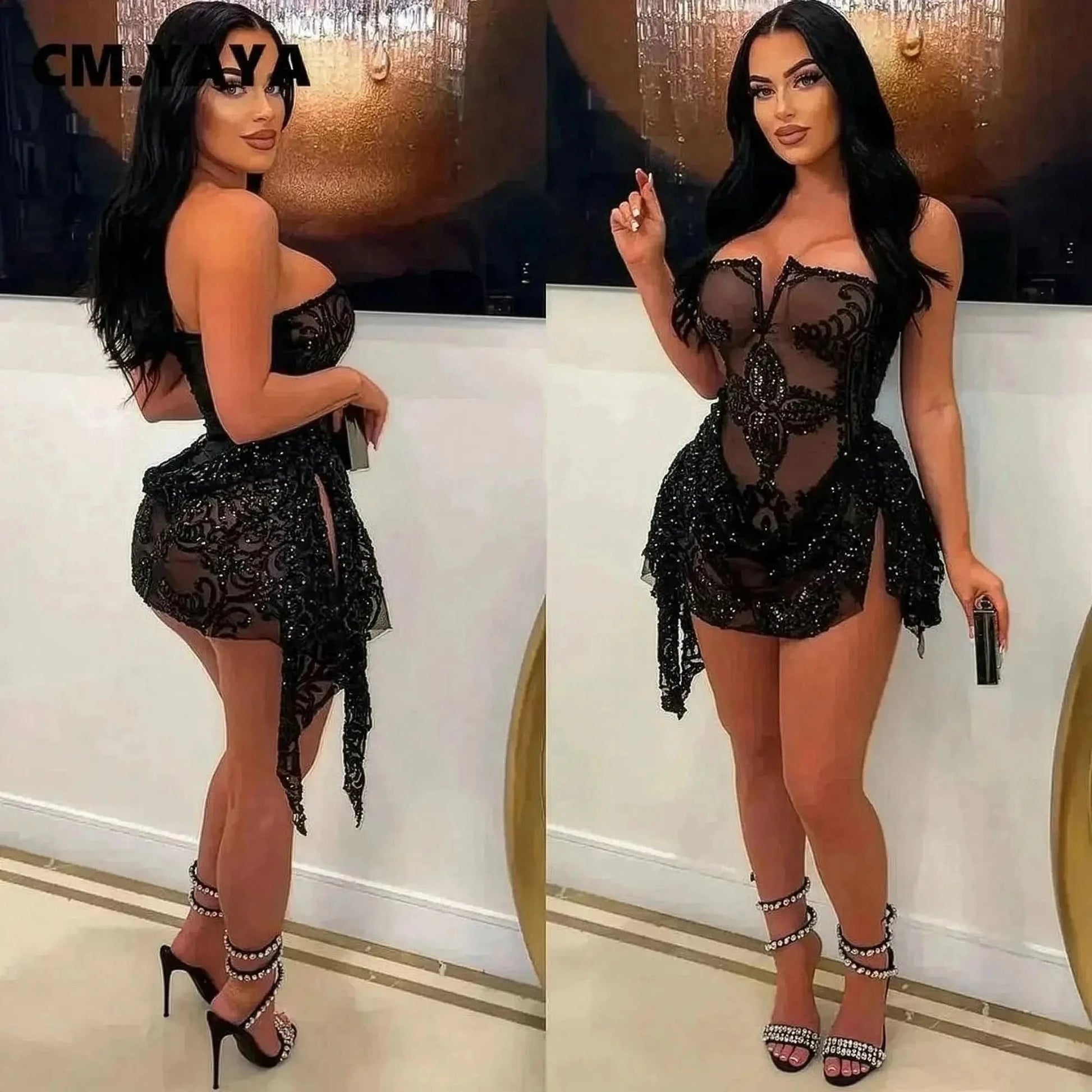 Mini Robe à Sequins Sexy - Saylana