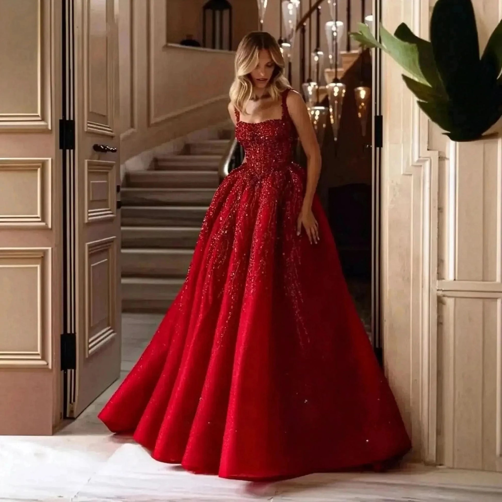 Robe Événementielle Élégante avec Perles - Saylana