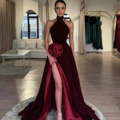 Robe Velours Fendue - Saylana