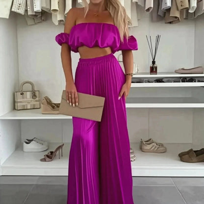 Ensemble Décontracté Imprimé : Top Sans Manches + Pantalon Large - Saylana