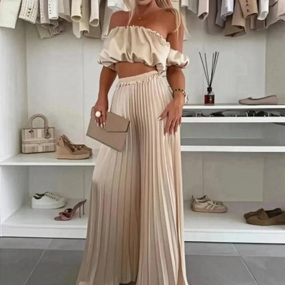 Ensemble Décontracté Imprimé : Top Sans Manches + Pantalon Large - Saylana