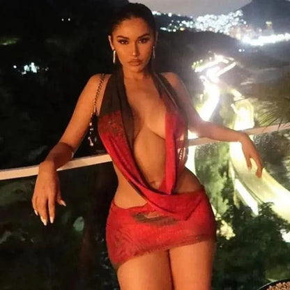 Mini Robe Dos Nu Imprimée - Saylana