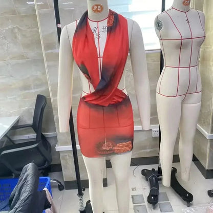 Mini Robe Dos Nu Imprimée - Saylana