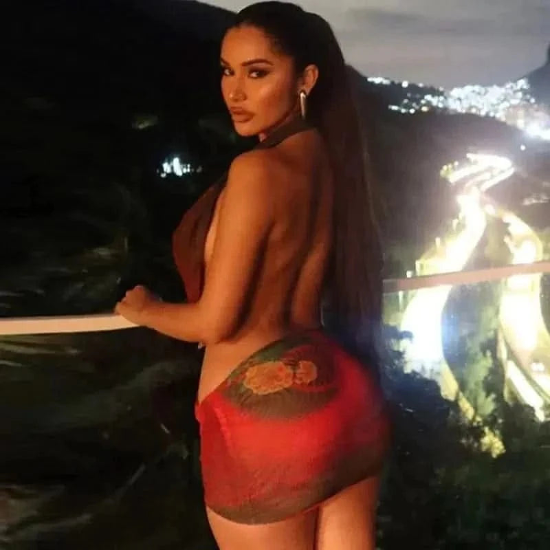 Mini Robe Dos Nu Imprimée - Saylana