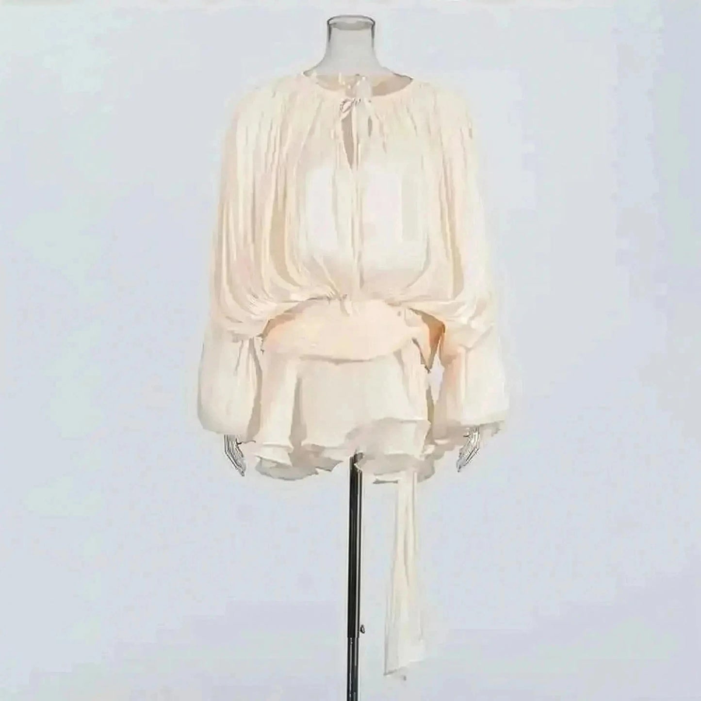 Mini Robe à Lacets Manches Longues - Saylana