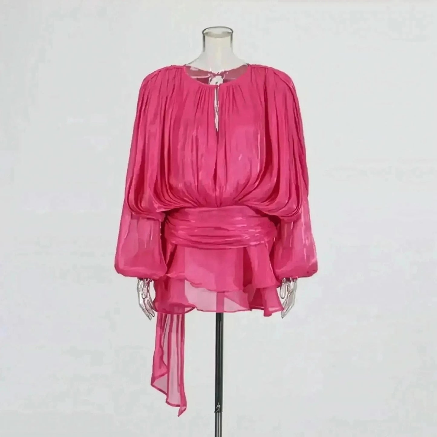 Mini Robe à Lacets Manches Longues - Saylana