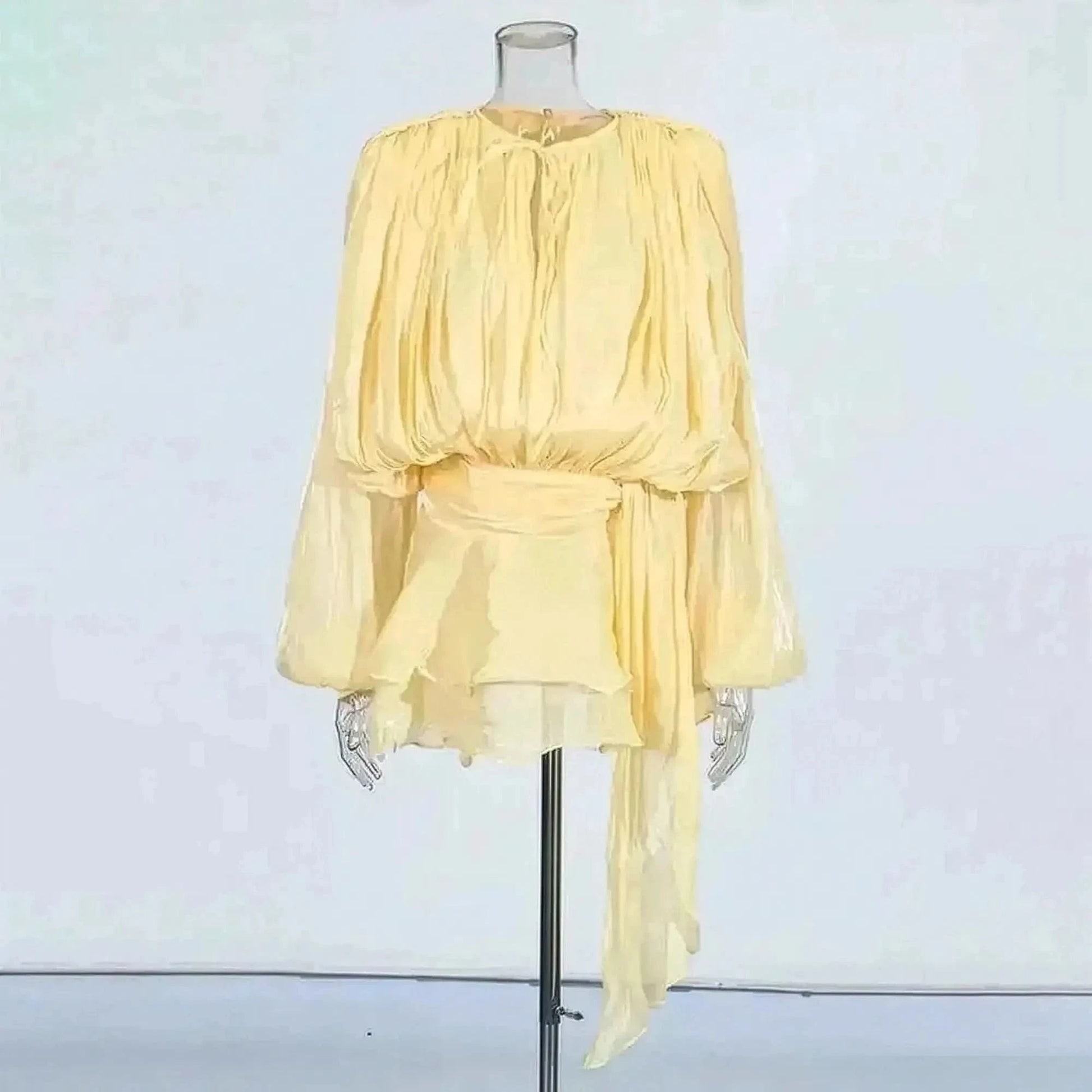 Mini Robe à Lacets Manches Longues - Saylana