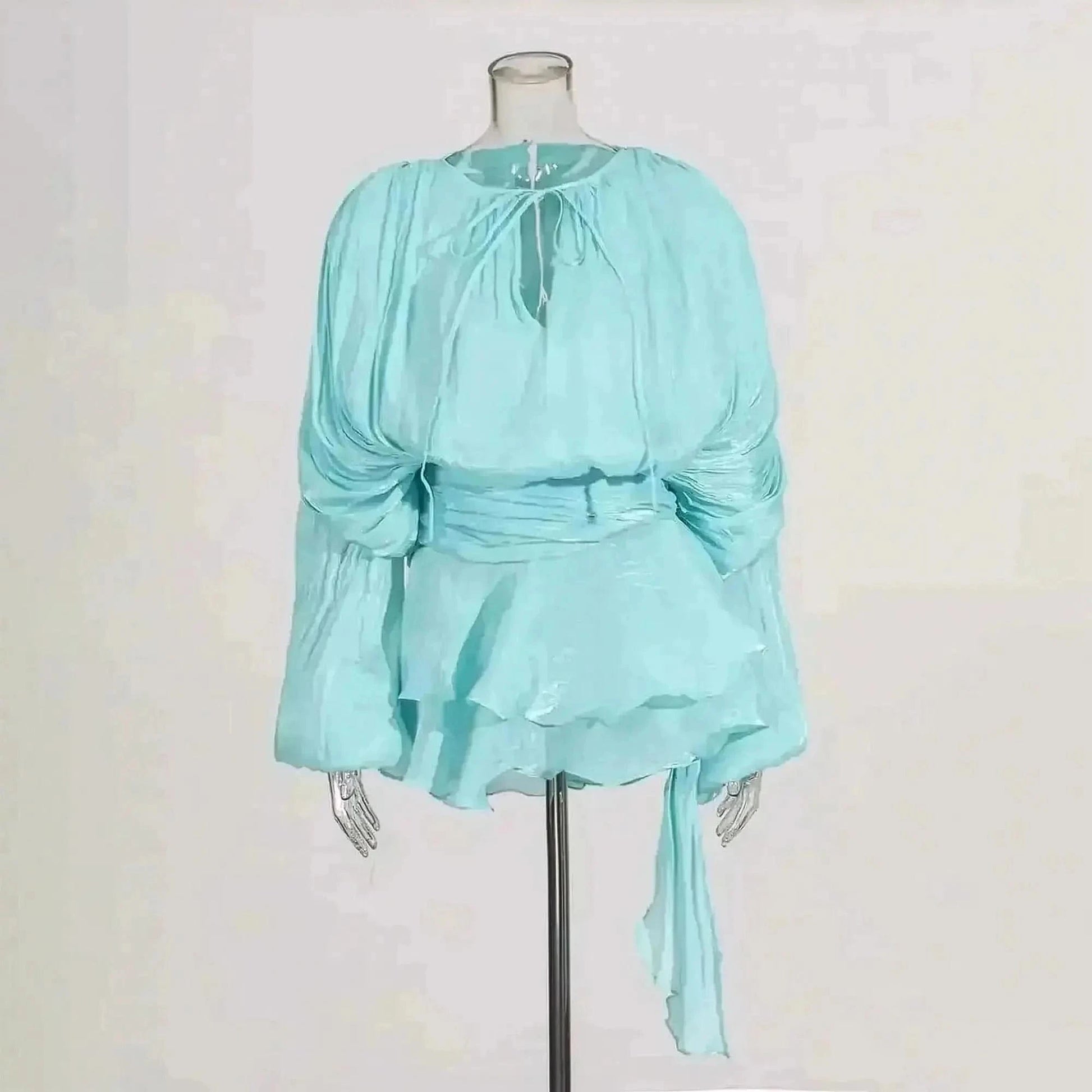 Mini Robe à Lacets Manches Longues - Saylana