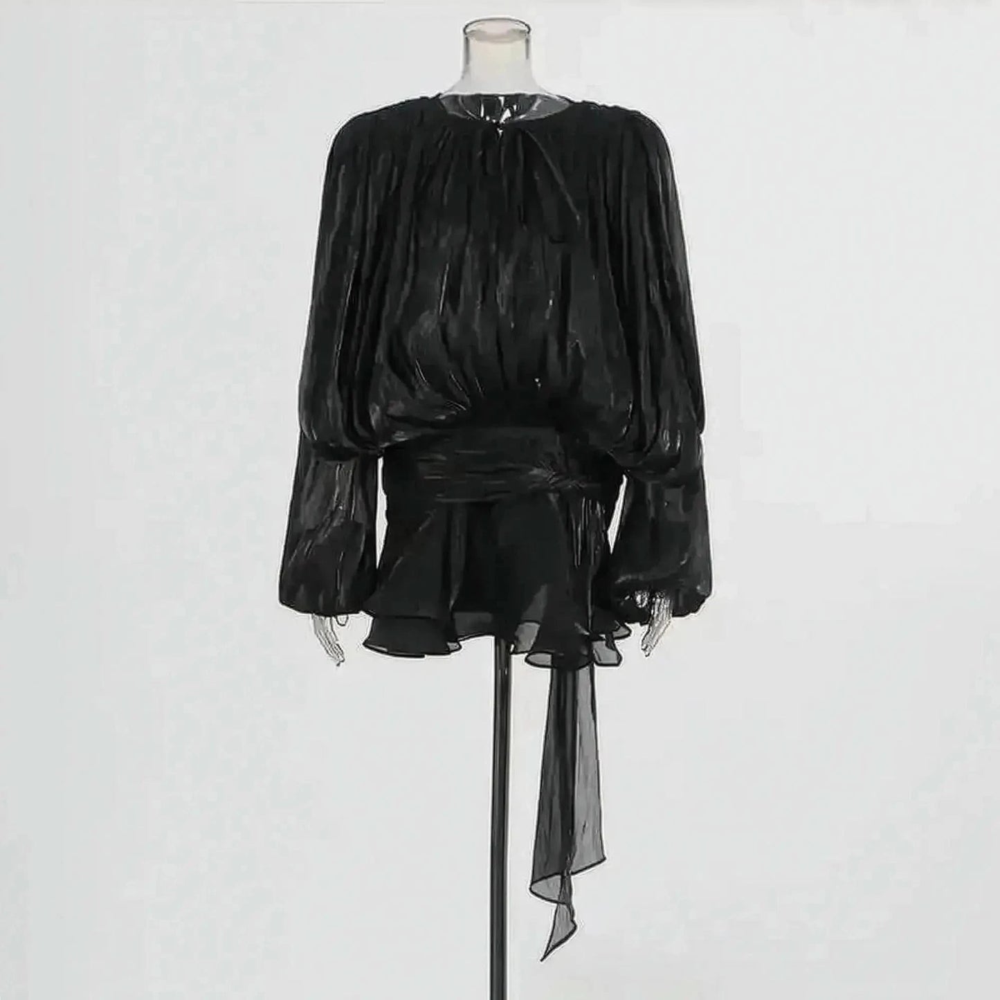 Mini Robe à Lacets Manches Longues - Saylana