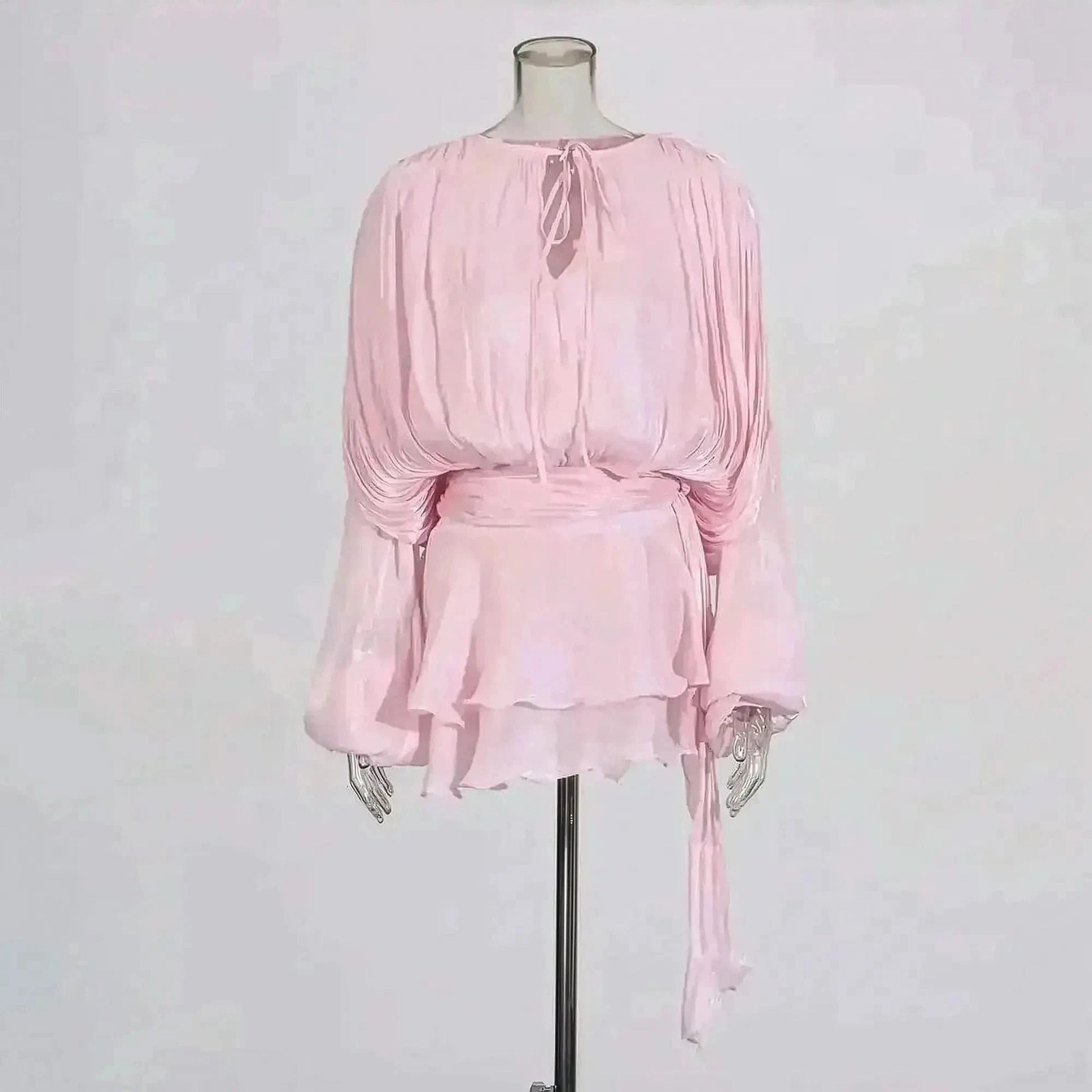 Mini Robe à Lacets Manches Longues - Saylana