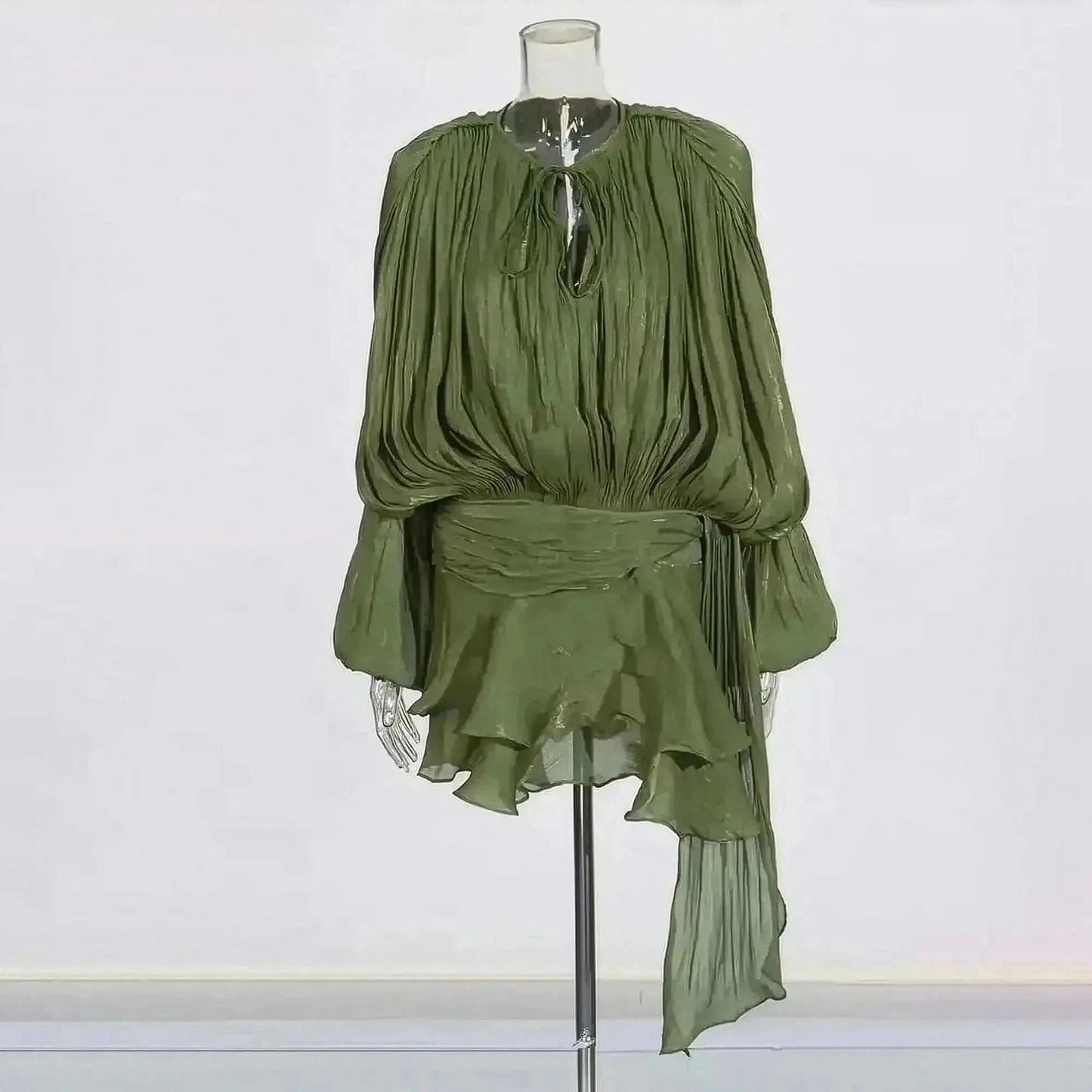 Mini Robe à Lacets Manches Longues - Saylana